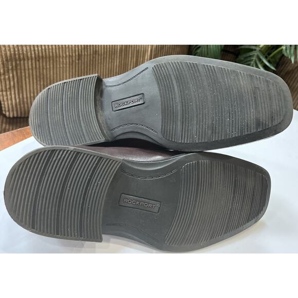 Mens Rockport Brown Dress Shoe 503002 Sz12 Square Toe - Picture 6 of 8